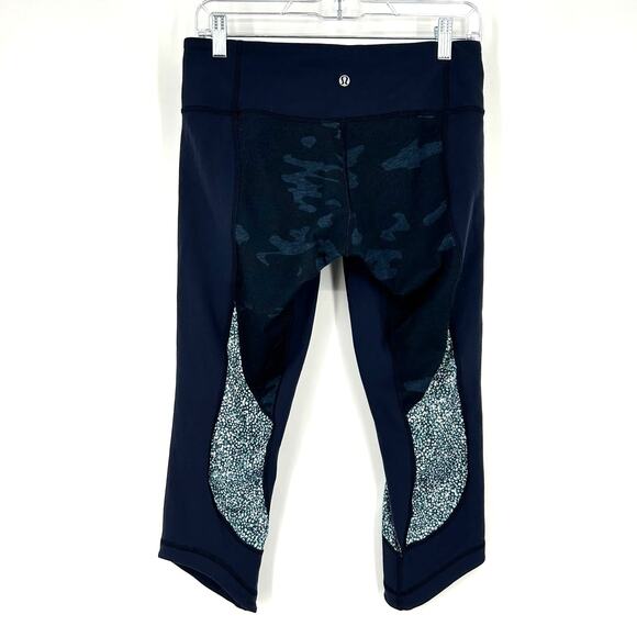 Lululemon Wunder Under Crop Full On Loun Blue Size 8 - Picture 1 of 8